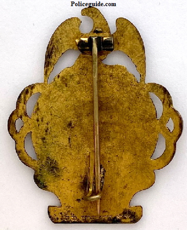 U.S. Customs Inspector No. 25, circa 1874 back of badge showing J. D. Lovett N.Y. hallmark. U.S. Customs Inspector No. 25, circa 1874 back of badge showing J. D. Lovett N.Y. hallmark.