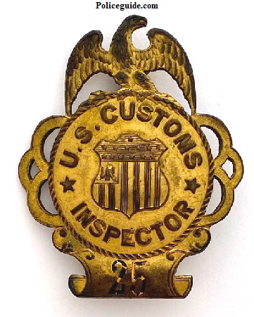 U.S. Customs Inspector No. 25, circa 1874 made by J. D. Lovett N. Y.