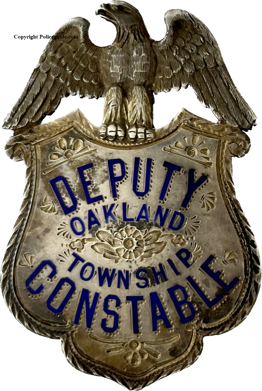 Oakland Towmship. Depety Constable, sterling silver and hallmarked California 833 Bdwy.