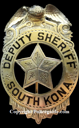 Deputy Sheriff South Kona on the big Island.  Hallmarked Tower & Lyon 95 Chambers St. New York