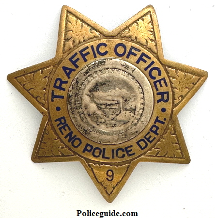 Reno Police Dept. Traffic Officer badge #9