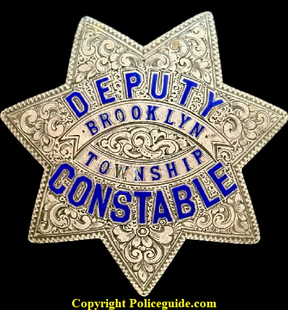 Circa 1920’s this sterling silver hand engraved star is from the Brooklyn Township of Alameda Co.  Made by the Ed Jones Co. Oakland CAL.