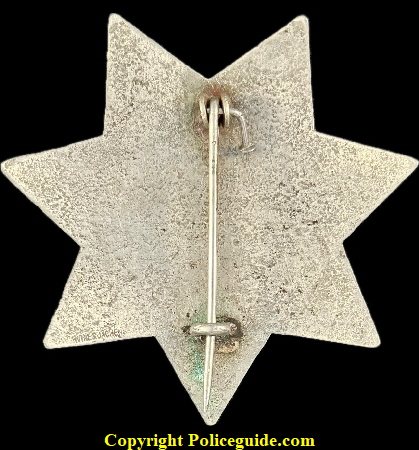 San Jose Twp Deputy Constable Star 88.  Made by Irvine & Jachens S.F.