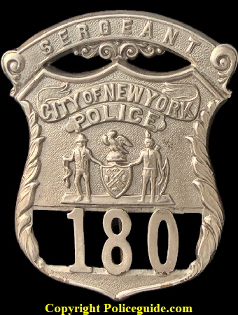 NYPD Type 1 Sergeant Shield 180 c1903