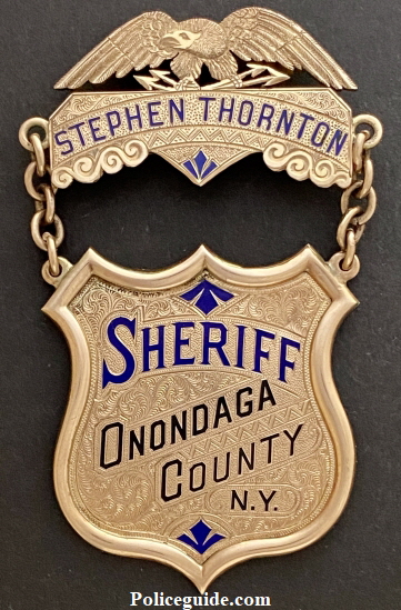 14k gold badge, Sheriff Onondaga County, N.Y.