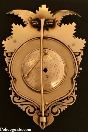 1885 John Quinn Alderman badge reverse showing  removable locket.