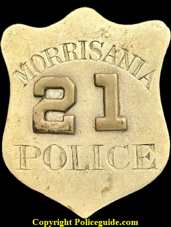Morrisania Police shield No. 21.  1850�s - 1860�s