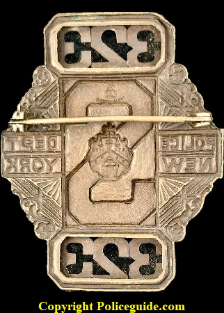 New York Police shield No. 323  for the Prohibition Special Unit.