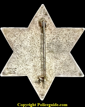 Napa Police star No. 79, sterling silver, made by Ed Jones & Co.