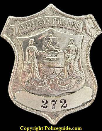 Philadelphia Police 4th issue. 1874s to 1884.   Hallmarked W. F. Englehart Phila