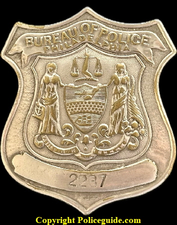 Philadelphia Police 6tth issue.1888 to 1930.  Hallmarked Wm Davey & Son Phila.