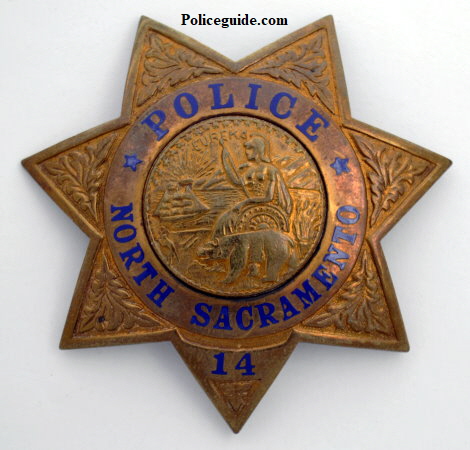 North Sacramento Police badge #14.