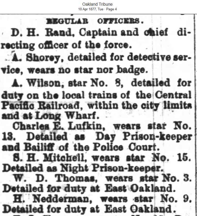 Oakland Tribune April 10, 1877 star numbers 1