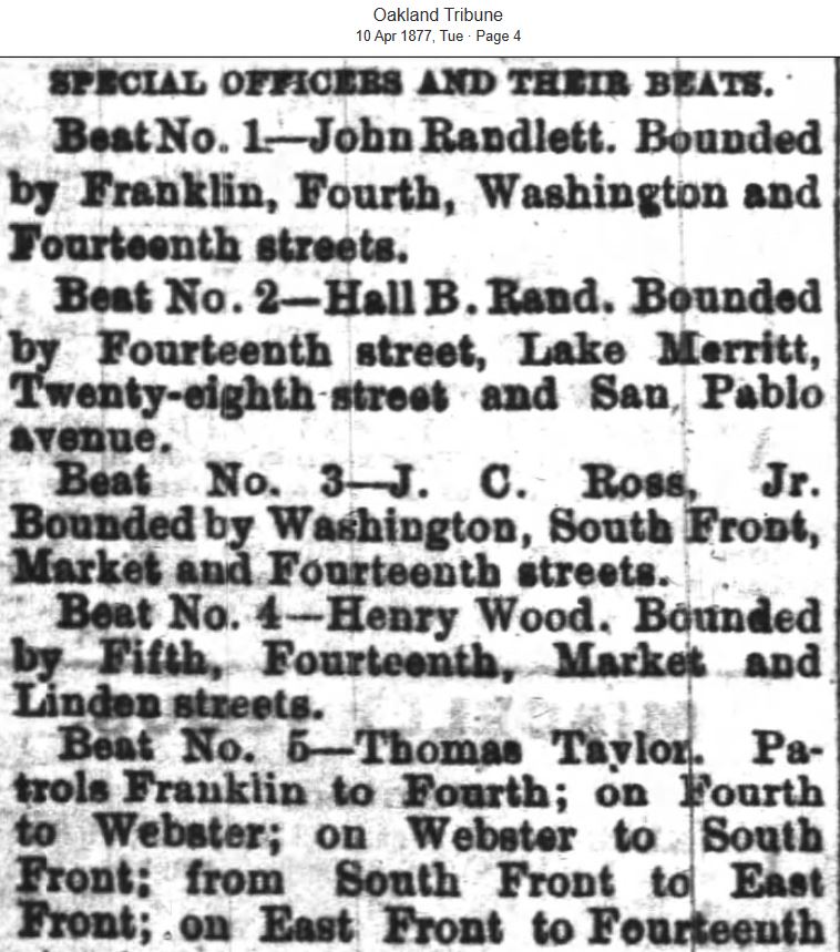 Oakland Tribune April 10, 1877 star numbers 4