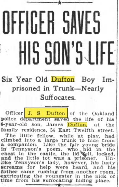 Oakland Tribune December 21, 1906 Son