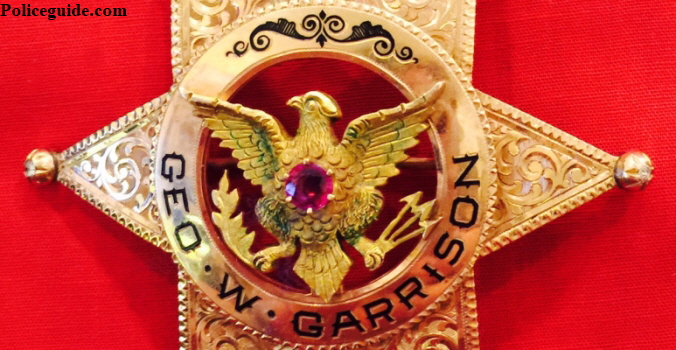 Close up of the center of the Garrison badge.