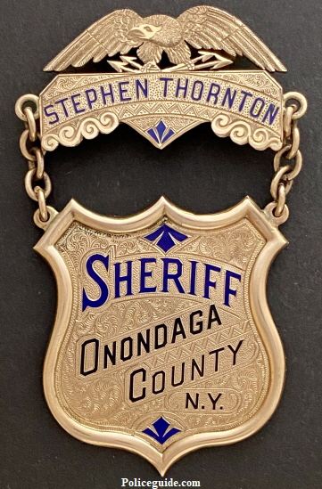 14k gold badge, Sheriff Onondaga County, N.Y.
