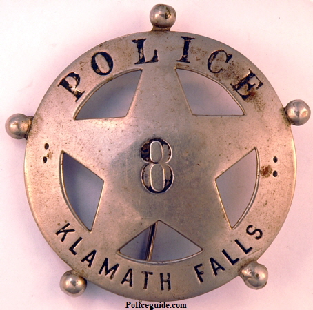 Klamath Falls Oregon Police badge #8.  