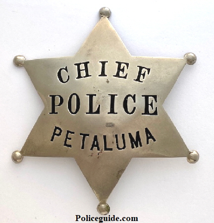 Petaluma Police Chief badge