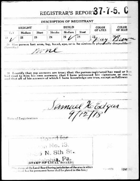 1918 Draft Form 2