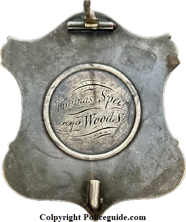 Philadelphia Police shield, 3rd issue. 1861 to 1874.