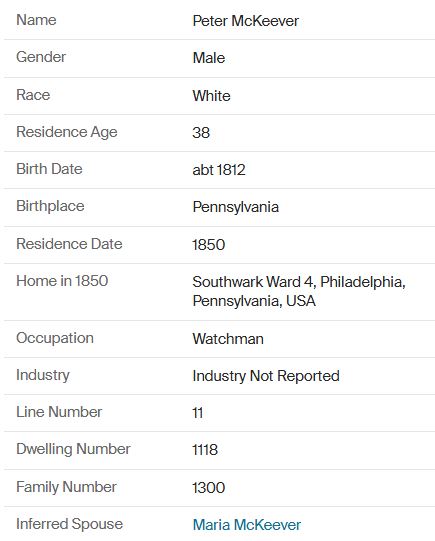 1850 Census Watchman