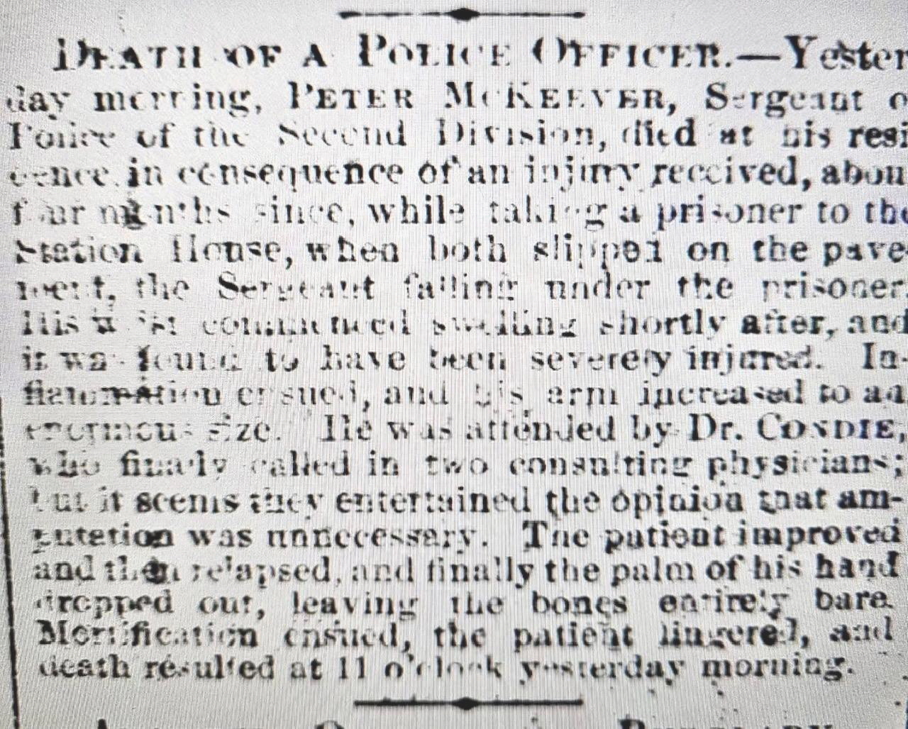 Philadelphia Inquirer March 26, 1861 Injury