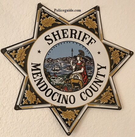 Mendocino Sheriff Porcelain sign.  14" tall. 