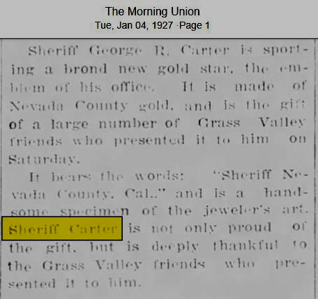 Morning Union January 4, 1927 gold badge
