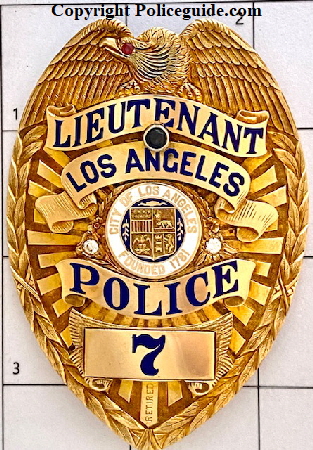 Jack Wallace's 14k gold retirement badge, set with two very nice diamonds, a sapphire and a ruby in the front. This full-sized, solid gold badge weighs 93.1 grams, right at 3 Troy oz.