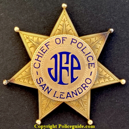 14k gold Presentation badge to J. F. Peraltaby O. F. Chichester  Dec. 6, 1926.    Made by Shreeve Jewelry San Francisco.