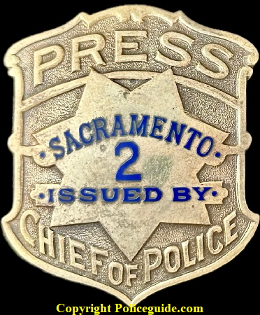 Press Sacramento Police No. 2, made by Ed Jones Oakland, CAL Sterling.