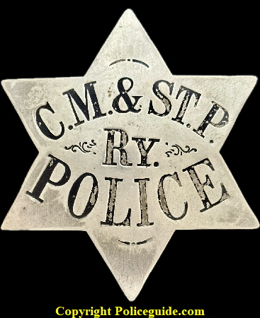 Chicago, Milwaukee & St. Paul Railway Police star.  In 1874  the Chicago, Milwaukee and St. Paul Railway Company was formed after constructing an extension to Chicago in 1872. The company absorbed the Chicago and Pacific Railroad Company in 1879, the railroad that built the Bloomingdale Line (now The 606) and what became the Milwaukee District West Line as part of the 36-mile Elgin Subdivision from Halsted Street in Chicago to the suburb of Elgin, Illinois. In 1890, the company purchased the Milwaukee and Northern Railroad; by now, the railroad had lines running through Wisconsin, Minnesota, Iowa, South Dakota, and the Upper Peninsula of Michigan.