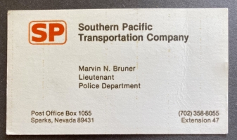 Marvin N. Bruner Lt. Southern Pacific RR Police.