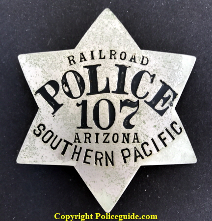 Railroad Police 107 Arizona Southern Pacific Railroad Police 107 Arizona Southern Pacific