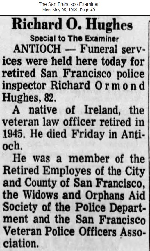 San Francisco Examiner May 5, 1969 Obit