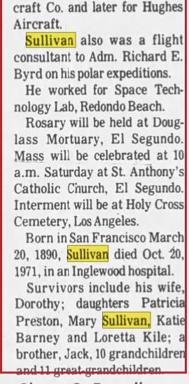 The Daily Breeze October 22, 1971 obit Wm P. Sullivan 2-2