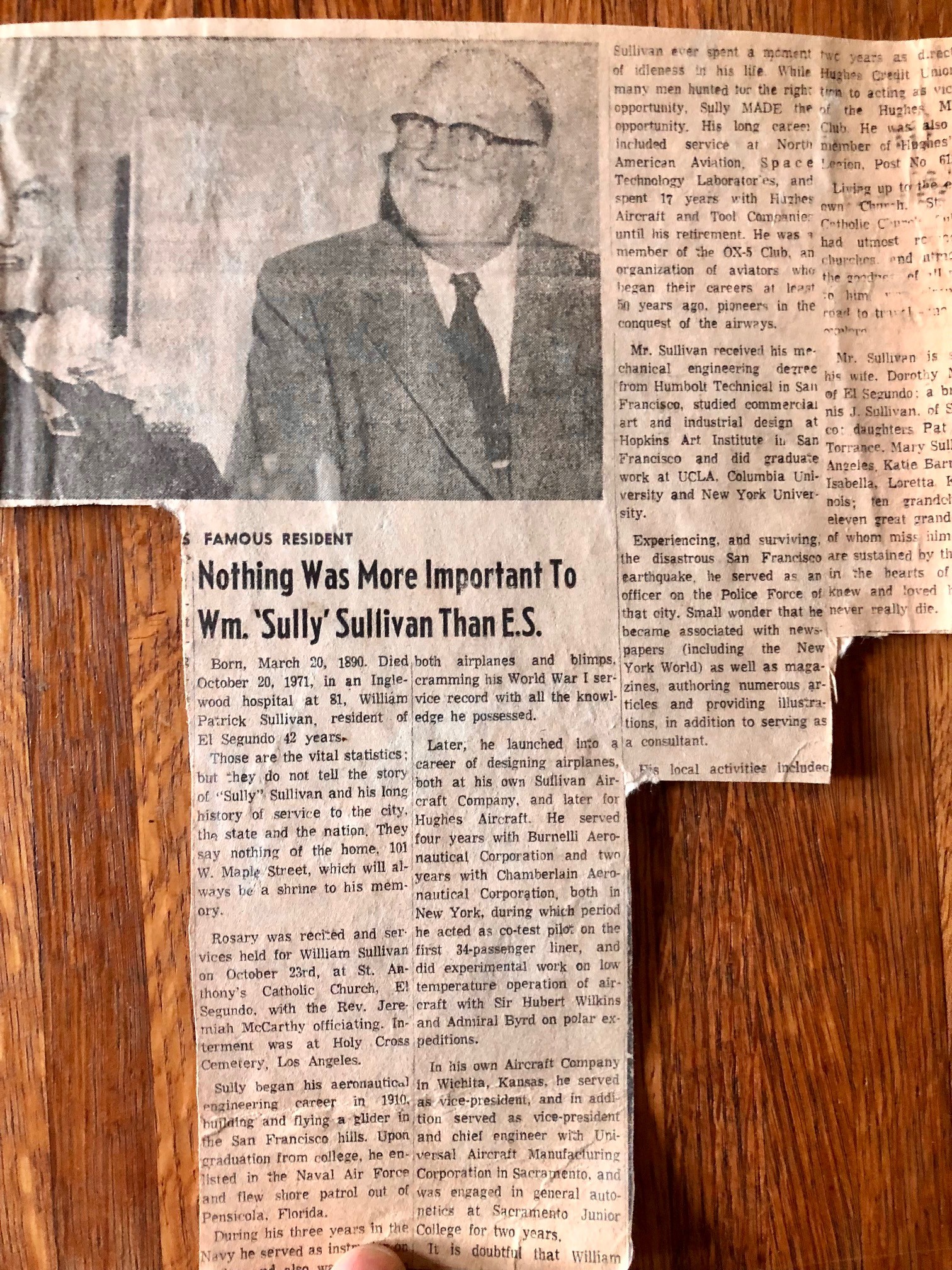 Wm. P. Sullivan obit pic