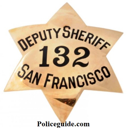 San Francisco Deputy Sheriff #132.  Hallmarked Lewis' 14k gold.