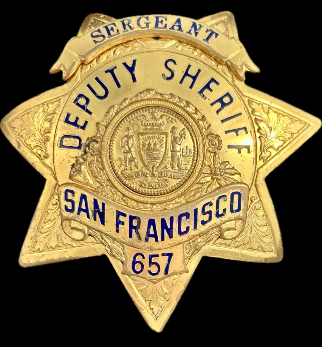 San Francisco Deputy Sheriff Sergeant star No. 657, made by Irvine & Jachens S. F. 