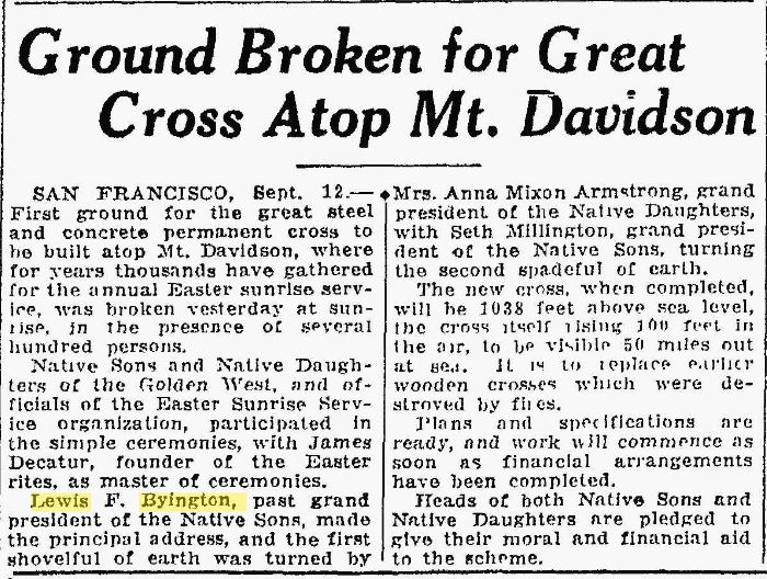 Oakland Tribune September 12, 1932 Cross