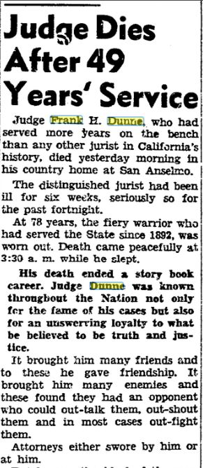 San Francisco Chronicle June 18, 1941