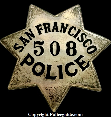 San Francisco Police Star #5084, made by The Albert S. Samuels Co. Jewelers S. F.  and dated.  Issued to Walter S. Ames who was appointed August 5, 1929.