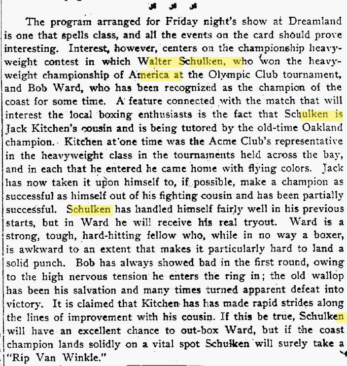 Oakland Tribune March 13, 1907 Schulken