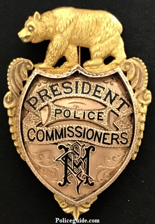 Major R. P. Hammond’s 14k & 18k gold presentation badge, President Police Commissioners.  Initials in monogram N P H.