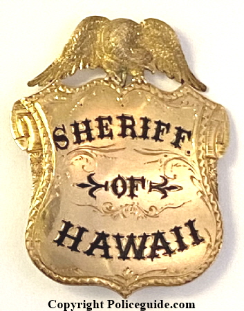 Sheriff Geo. Williams of Hawaii badge Sheriff Geo. Williams of Hawaii badge