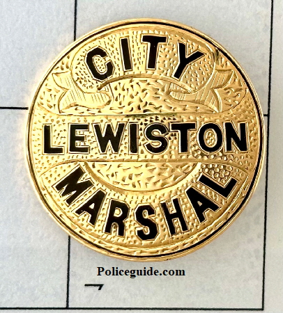 City Marshal Lewiston, Maine 14k gold.