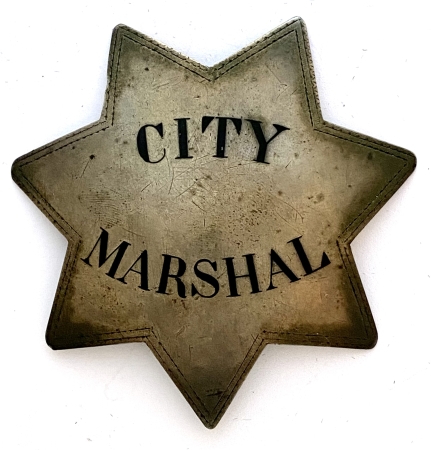 Healdsburg City Marshal badge, sterling silver, jeweler made.
