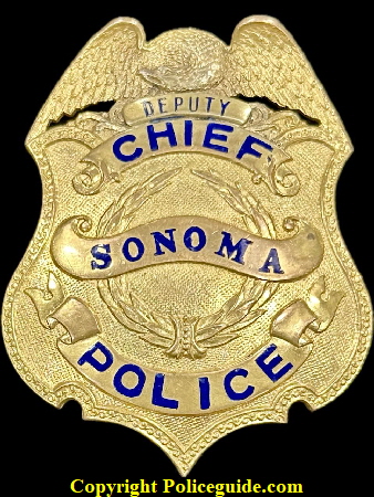 Sonoma Chief/Deputy Chief Police shield made by Irvine & Jachens.