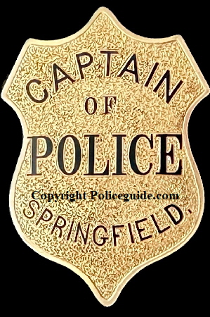1st issue Springfield, Mass. Captain of Police badge made of 14k gold,  last worn by Captain John J. O’Malley who was appointed to the force on January 26, 1874. 